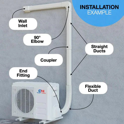 2 Zone Cooper & Hunter Olivia Series, 2.3 Ton Air Conditioner, Ductless Mini Split with 9k+18k BTU Wall Mounts, R410A, 24.6 SEER 28K BTU Inverter Heat Pump, 230V, Dual Head (2 Heads), Includes Choice of 16ft 25ft or 50ft Installation Kits + Wi-Fi Adapter