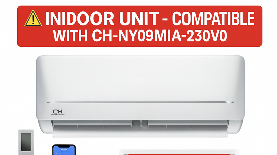 Cooper & Hunter MIA Series 0.75 Ton Wall Mount Indoor Unit – 9,000 BTU Ductless Mini Split AC & Heat Pump, R410A, 21.7 SEER, Inverter, 230V, Wi-Fi Enabled – Compatible ONLY with CH-NY09MIA-230VO (Single-Zone)