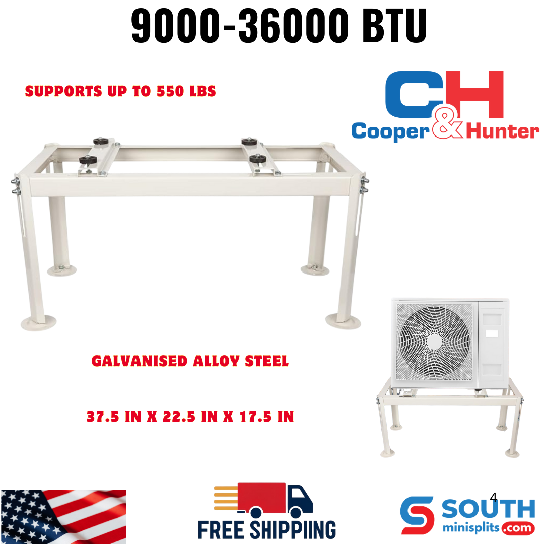 Heavy-Duty Mini Split Ground Stand with Load Capacity up to 500LBS, Condenser Bracket for 9000-55000 BTU Ductless Air Conditioners and Heat Pump, Inverter Systems