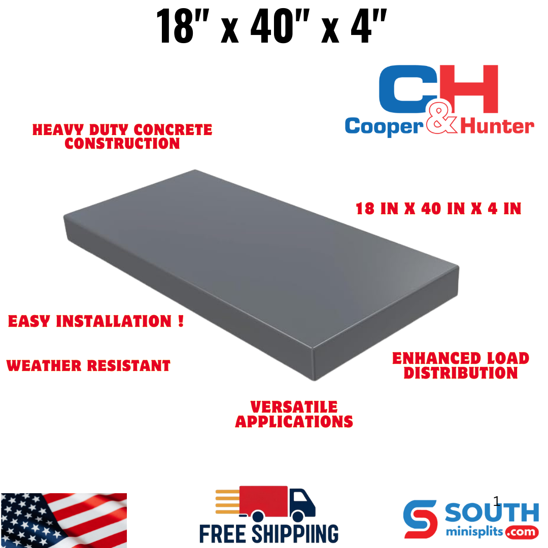 18"x40"x4" Plastic Equipment Mounting Pads – Lightweight, Durable Base for HVAC Units & Outdoor Installations
