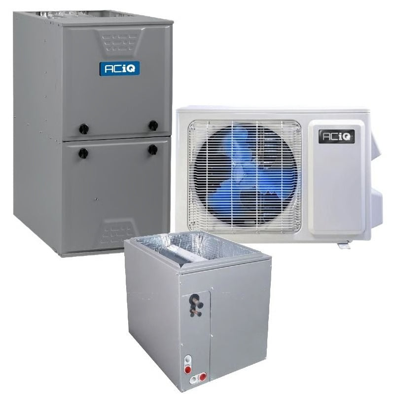 Hybrid 2 Ton 15.4 SEER2 96% AFUE 60,000 BTU ACiQ High Efficiency Heat Pump and Gas Furnace System | Inverter-R410A