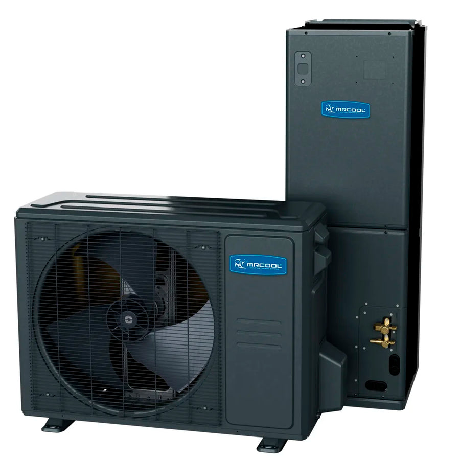 ACiQ | >MRCOOL 2 Ton 18.6 SEER2 Universal Series Heat Pump Condenser | DC Inverter - R454B & MRCOOL 2 Ton Universal Series Multi-Positional Air Handler - R454B | CLICK HERE TO CONTACT US FOR CUSTOM QUOTES AND QUESTIONS
CLICK TO CALL US 737-738-6329 FOR ANY QU