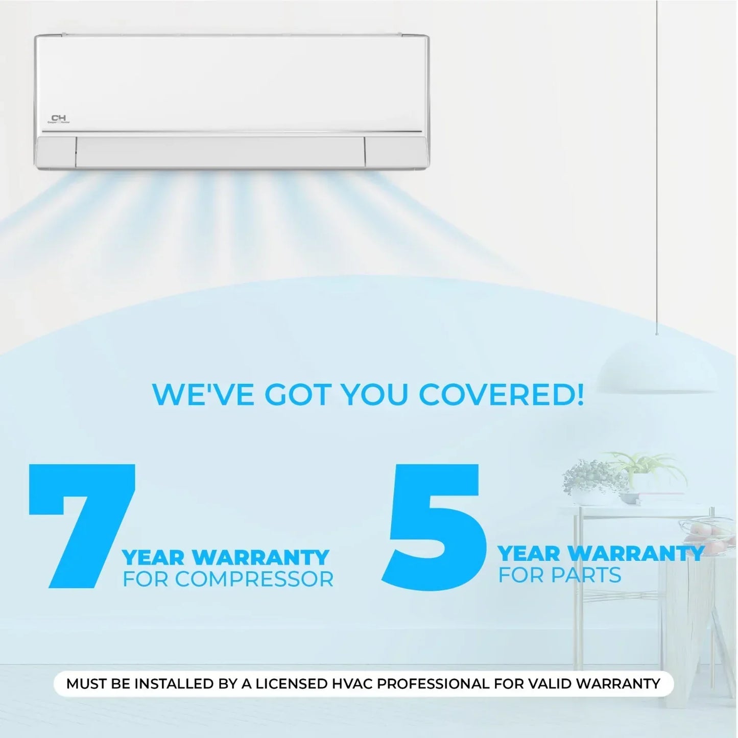 2 Zone Cooper & Hunter Astoria Series Ductless Mini Split A/C and Heater R410A, 9k+9k 18,000 BTU 22.5 SEER 1.5 Ton, 230V Heat Pump Inverter System, with Wall Mount Air Conditioner Handlers and Installation Kits - South Mini Splits