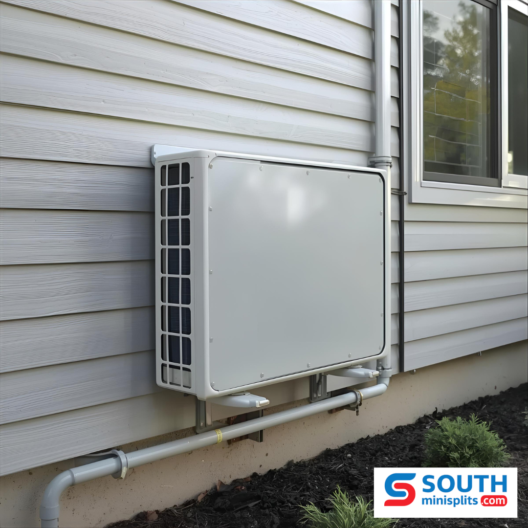 mini split line cover outdoor unit installed