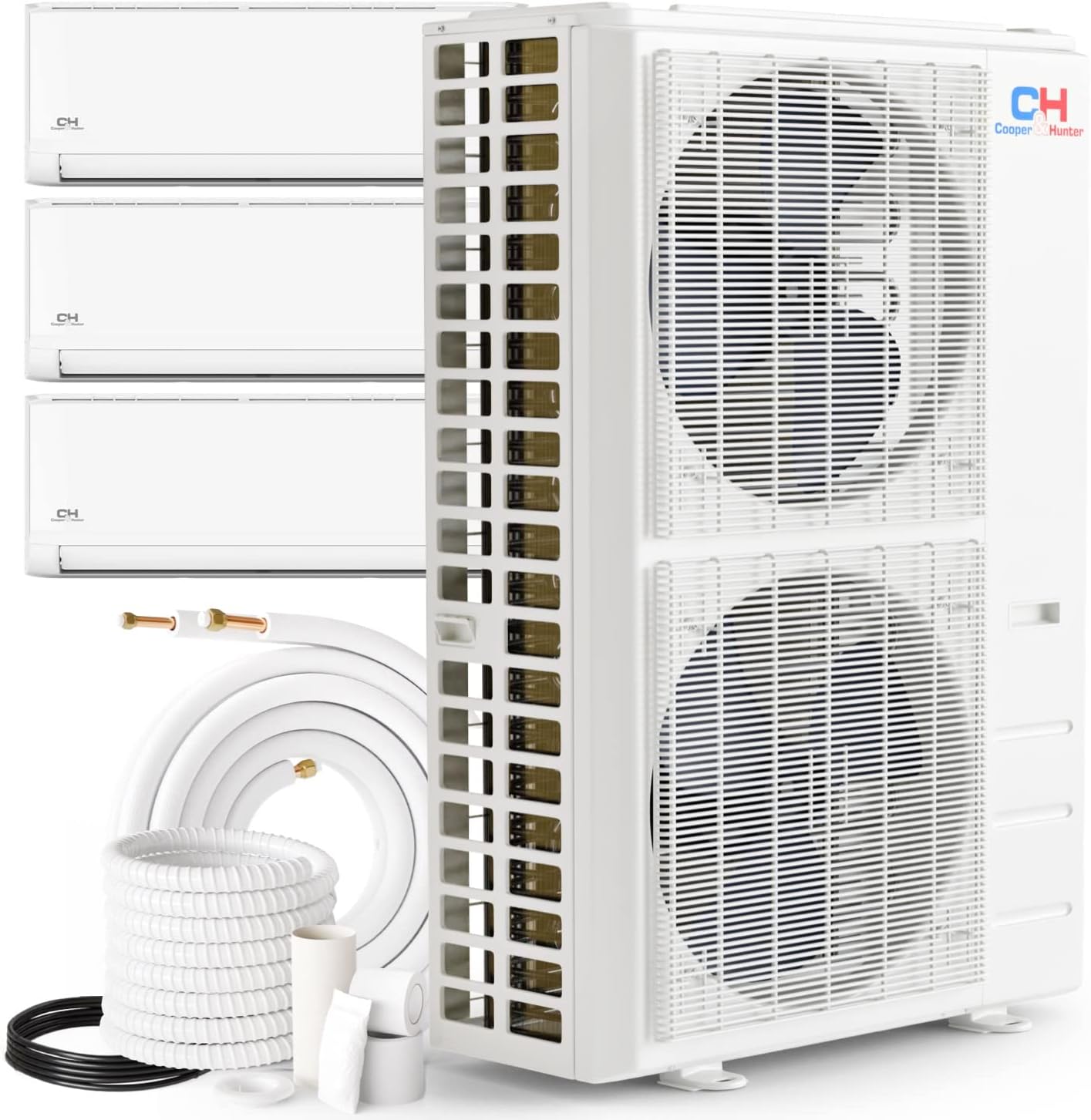 South Mini Splits | Cooper&Hunter Olivia 3-Zone Ductless Mini Split AC & Heat Pump 55000 BTU (18K+18K+18K), Wall Mount Units, 230V - R410A 