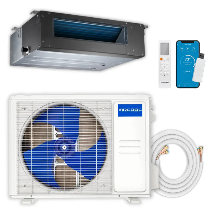 MRCOOL 4th Gen Olympus E Star 9,000 BTU Single Zone Mini Split with Ducted Air Handler and Heat Pump Condenser