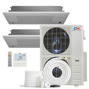 South Mini Splits | Cooper&Hunter 2-Zone Mini Split AC & Heat Pump -- 55000 (4.6 Ton), One Way Ceiling Cassette Units (18K+18K BTU), Inverter Technology, 230V, Heating & Cooling - R410A 