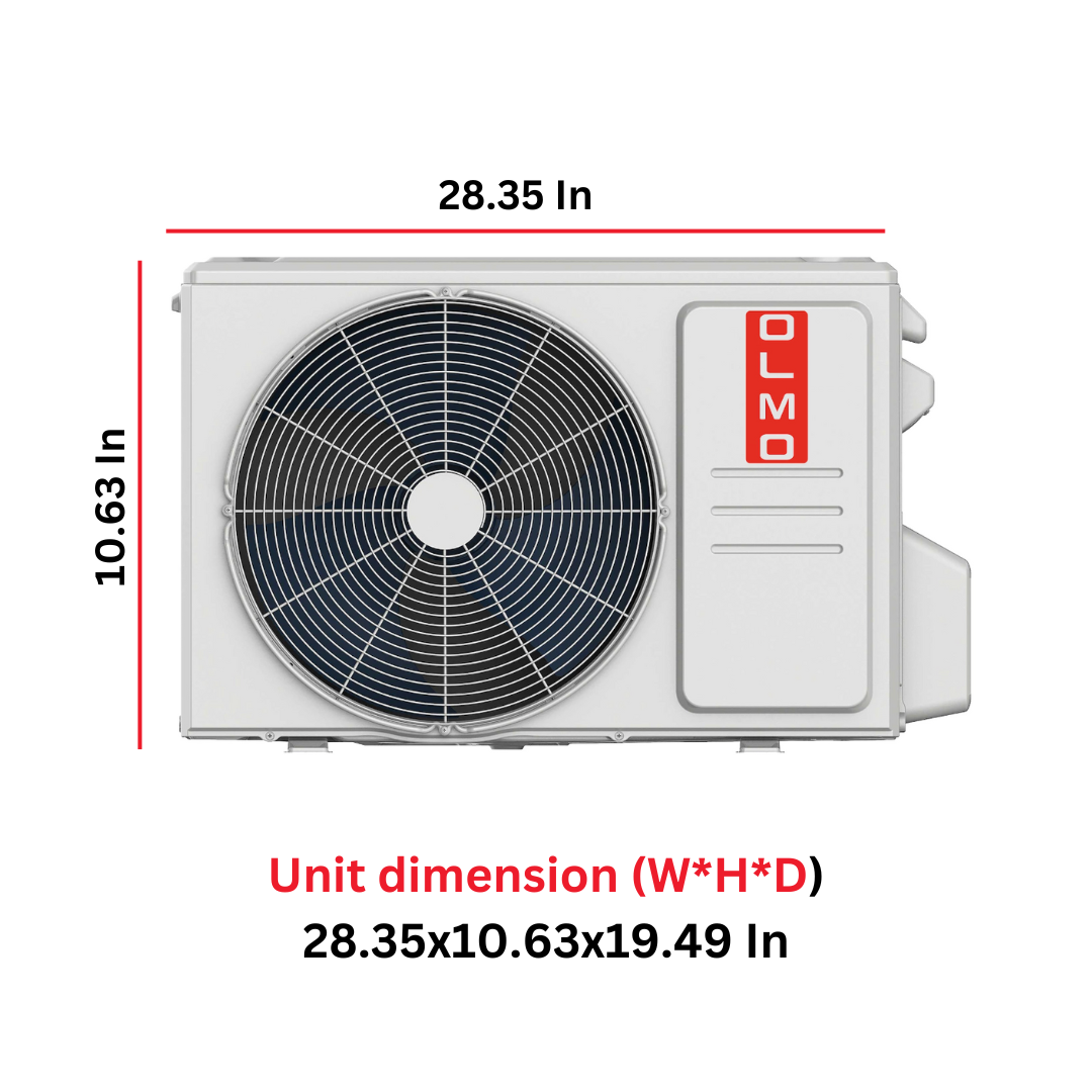 OLMO R410A, 12000 BTU 115V 17.4 SEER 1 Ton Mini Split Ductless Air Conditioner Heat Pump, Alpic Eco Series + Installation Kit Option. SKU OS-EL12ALP115VI + OS-EL12ALP115VO