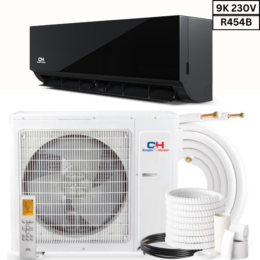 Cooper & Hunter Olivia Series Midnight Edition 1 Ton Single Zone AC & Heat Pump R454B 12000 BTU Ductless Mini Split Black Mirror Panel 23.1 SEER Inverter 230V/60HZ Single Head Wi-Fi Optional Install Kit - South Mini Splits