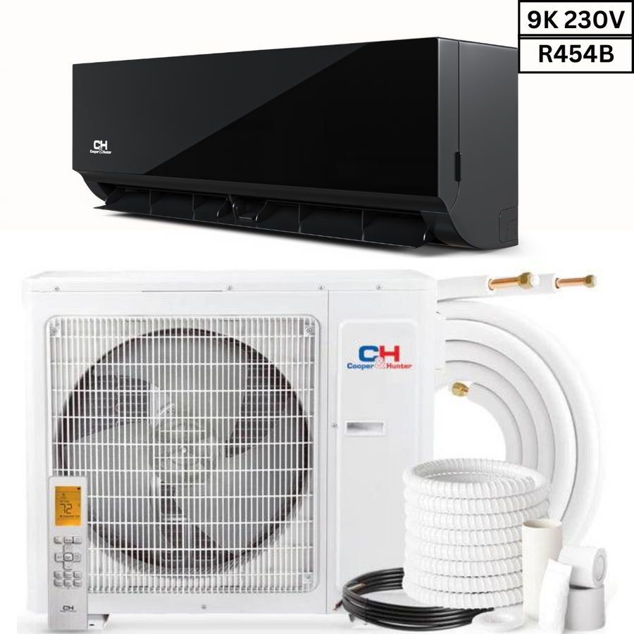 Cooper & Hunter Olivia Series Midnight Edition 1 Ton Single Zone AC & Heat Pump R454B 12000 BTU Ductless Mini Split Black Mirror Panel 23.1 SEER Inverter 230V/60HZ Single Head Wi-Fi Optional Install Kit - South Mini Splits