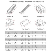 16.5FT Brown PVC Decorative Line Set Cover Kit for Ductless Mini Split Air Conditioners, Heat Pumps, and Inverters systems. - South Mini Splits