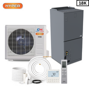 Cooper & Hunter 18,000 BTU High Efficiency Hyper 1.5 TON, R410A, 17.6 SEER Heat Pump Split System with Multi Position Air Handler with Optional Installation Kit and Optional Auxiliary Heat Strip CH-M18AHU + CH-HPR18-230VO - South Mini Splits