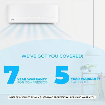 2 Zone Cooper & Hunter Olivia Series 2 Ductless Mini Splits 9k+12k BTU Wall Mounts and 23.9 SEER 36K BTU Heat Pump with 25ft Installation Kit + WIFI Adapter - South Mini Splits