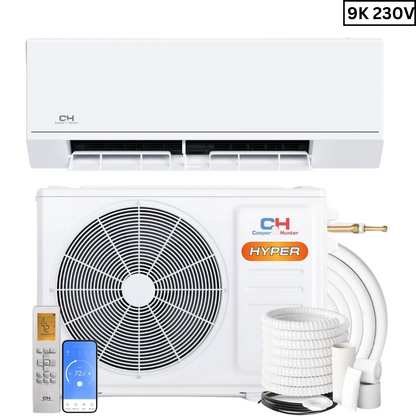 Cooper & Hunter Astoria High Efficiency Hyper Series, R410A, 0.75 Ton Single Zone Air Conditioner and Heat Pump, 9,000 BTU/h Ductless Mini Split, 28.1 SEER Inverter System, 208-230V/60HZ, Single Head, with Wi-Fi and Optional Installation Kit