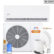 Cooper&Hunter Single-Zone R410A, 6,000 BTU 230V Olivia Hyper Series Wall-Mount Air Conditioning Unit for Heat Pump, Mini Split Inverter System, 0.5 Ton 23 SEER2 with Wi-Fi, Optional Installation Kit - CH-06MOLVWM-230VI + CH-HPR06F9-230VO - South Mini Splits