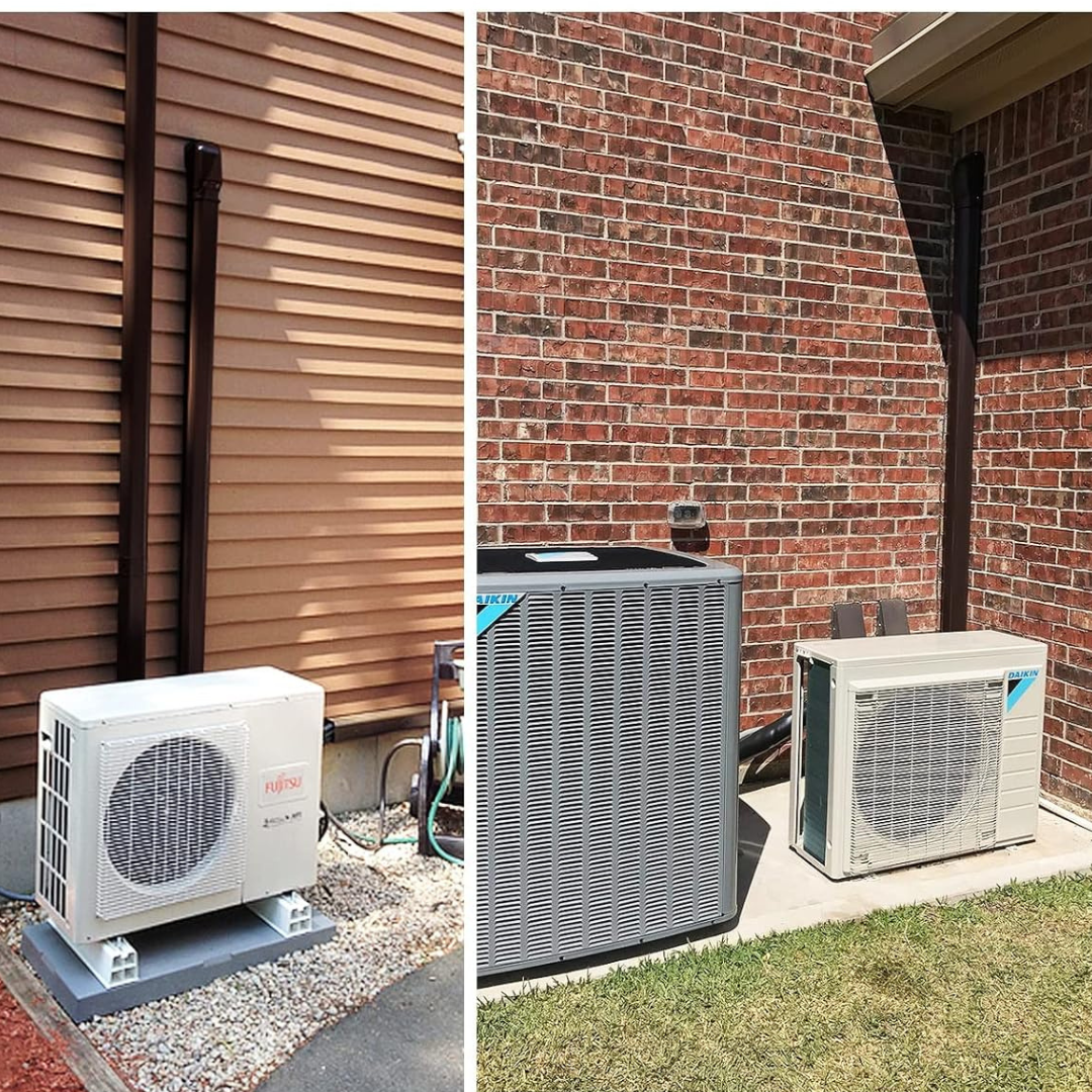 16.5FT Brown PVC Decorative Line Set Cover Kit for Ductless Mini Split Air Conditioners, Heat Pumps, and Inverters systems. - South Mini Splits