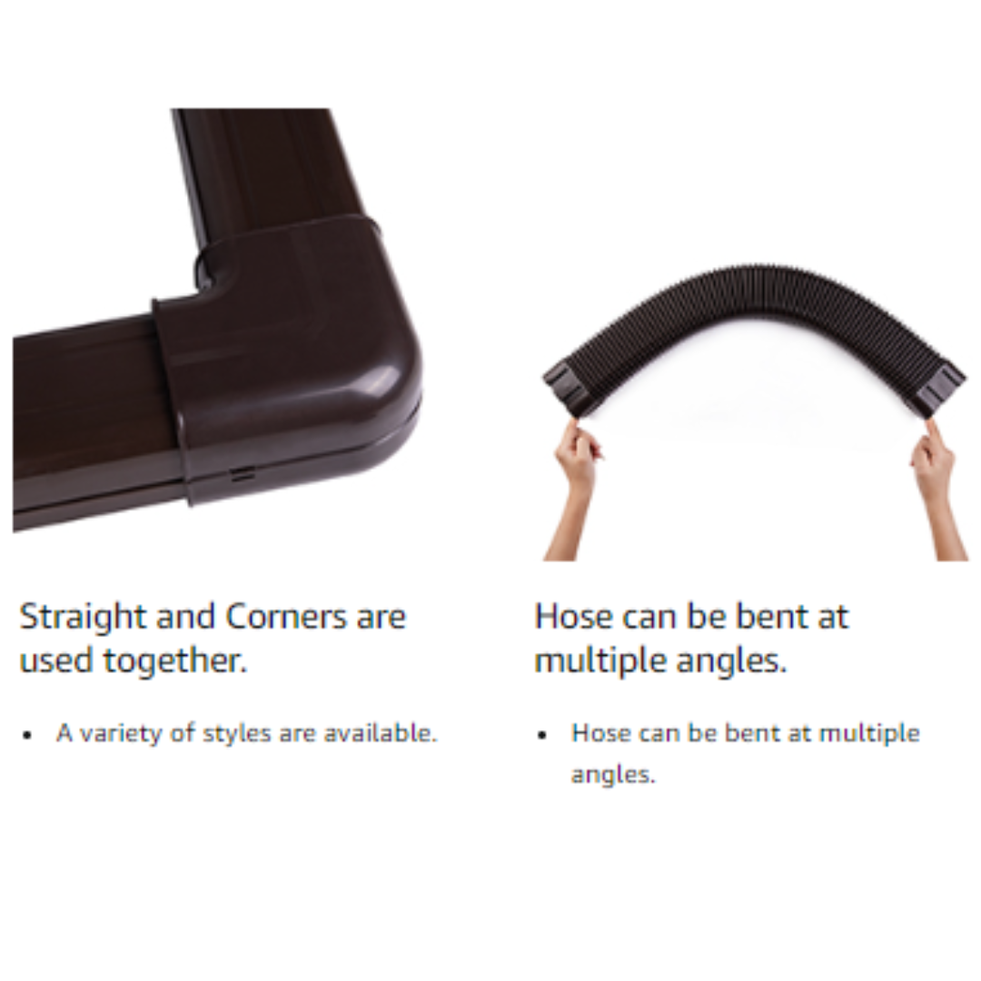 16.5FT Brown PVC Decorative Line Set Cover Kit for Ductless Mini Split Air Conditioners, Heat Pumps, and Inverters systems. - South Mini Splits