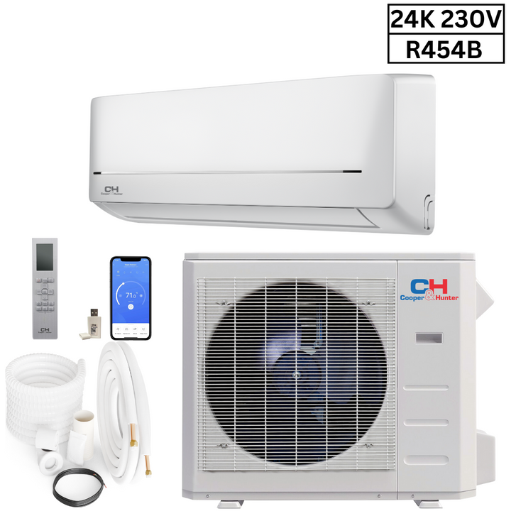 Cooper & Hunter MIA Series 2 Ton Air Conditioner and Heat Pump R454B 24000 BTU Wall Mount Ductless Mini Split 18 SEER Inverter System 230...