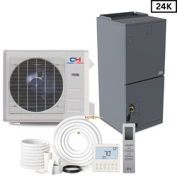 Cooper&Hunter 24,000 BTU 2 TON 20 SEER Heat Pump Split System with Multi Position Air Handler, Wi-Fi Thermostat Included and Optional Installation Kit + Auxiliary Heat Option