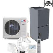 Cooper&Hunter R454B, 24,000 BTU 2 TON 20 SEER Heat Pump Split System with Multi Position Air Handler, Wi-Fi Thermostat Included and Optional Installation Kit + Auxiliary Heat Option CH-RS24MAHU+ CH-RES24-230VO - South Mini Splits