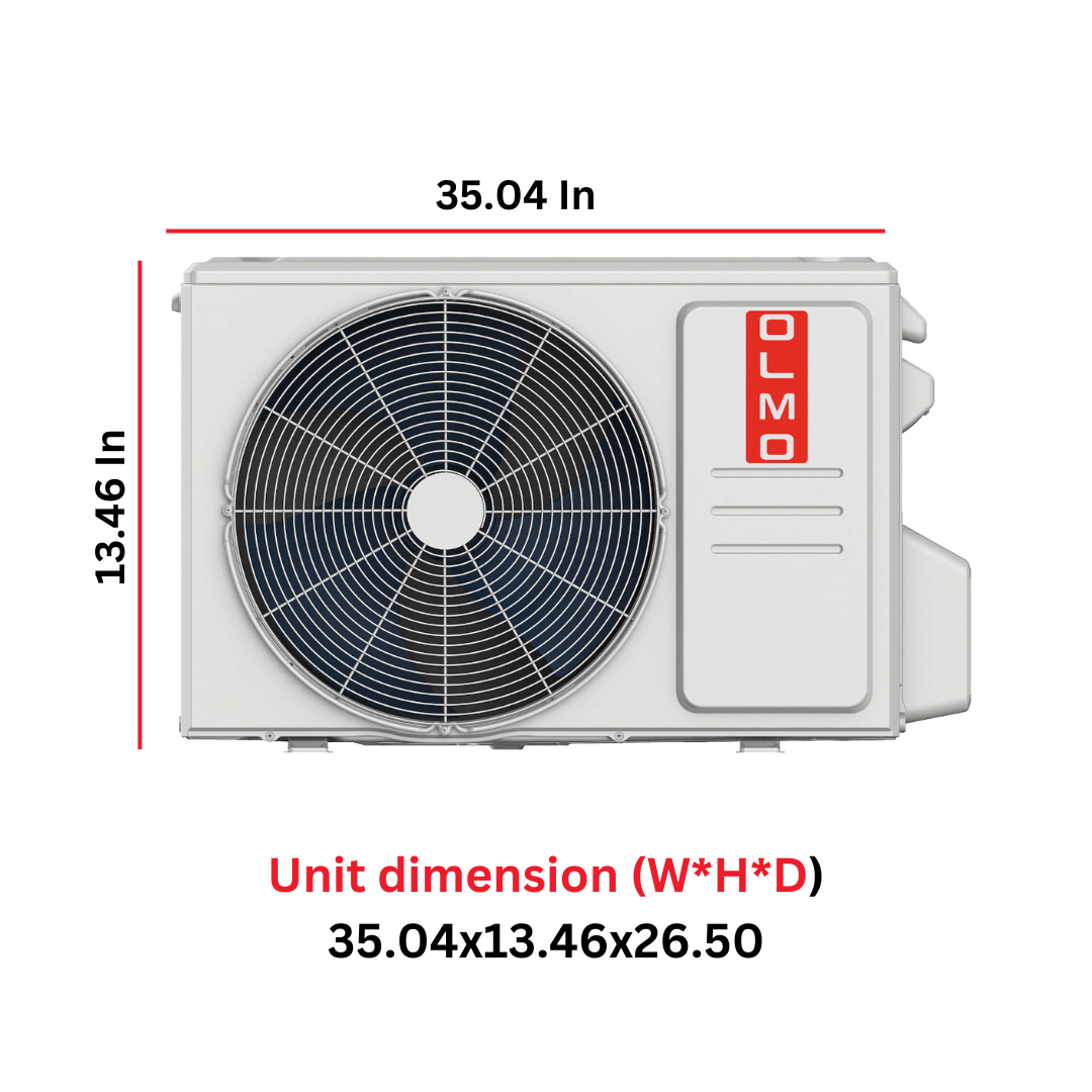 OLMO Alpic Eco Series, R410A, 2 Ton Air Conditioner and Heat Pump, 24,000 BTU Ductless Mini Split, 16.5 SEER Inverter System, 230V, Single Head, with Installation Kit Option. SKU OS-EL24ALP230VI + OS-EL24ALP230VO - South Mini Splits