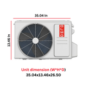 OLMO Alpic Eco Series, R410A, 2 Ton Air Conditioner and Heat Pump, 24,000 BTU Ductless Mini Split, 16.5 SEER Inverter System, 230V, Single Head, with Installation Kit Option. SKU OS-EL24ALP230VI + OS-EL24ALP230VO - South Mini Splits