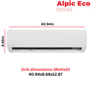 OLMO Alpic Eco Series, R410A, 2 Ton Air Conditioner and Heat Pump, 24,000 BTU Ductless Mini Split, 16.5 SEER Inverter System, 230V, Single Head, with Installation Kit Option. SKU OS-EL24ALP230VI + OS-EL24ALP230VO - South Mini Splits