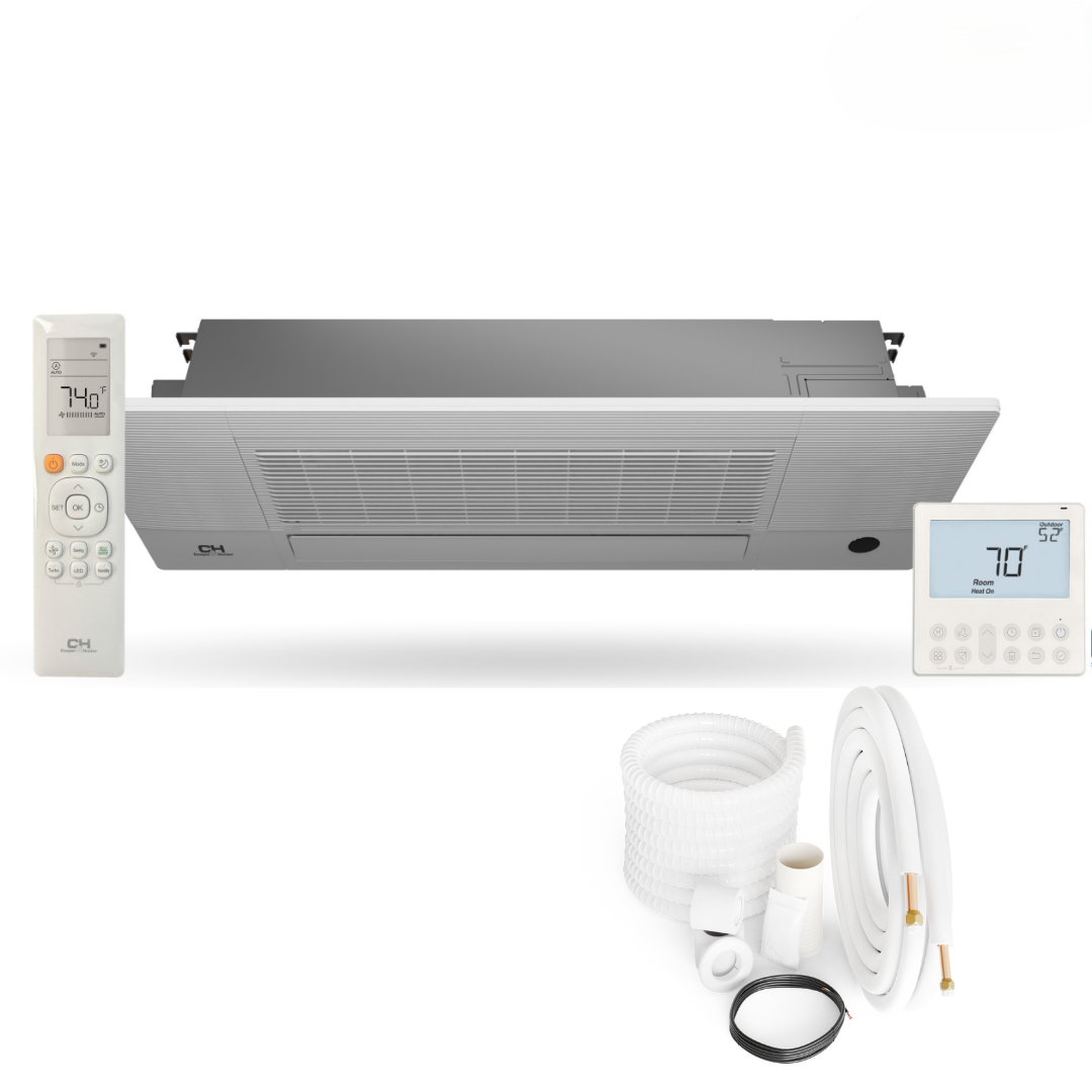Cooper&Hunter Hyper 2-Zone Ductless Mini Split AC & Heat Pump 19000 BTU (6K+6K), One-Way Cassette Units, 230V - R410A