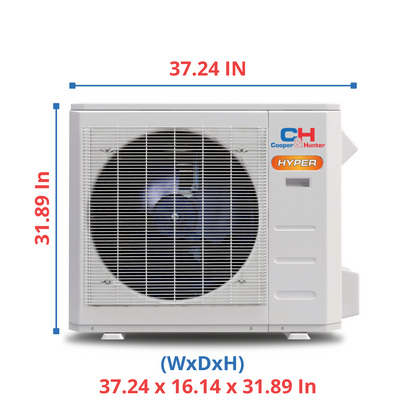 Cooper&Hunter High Efficiency Hyper Heat Multi-Zone 28,000 BTU (2.3 Ton) 230V Outdoor Condenser Air Conditioner, Heat Pump, Mini Split Inverter System Up To 23 SEER2 (2-3 Zones) CH-HPR28M-230VO - South Mini Splits