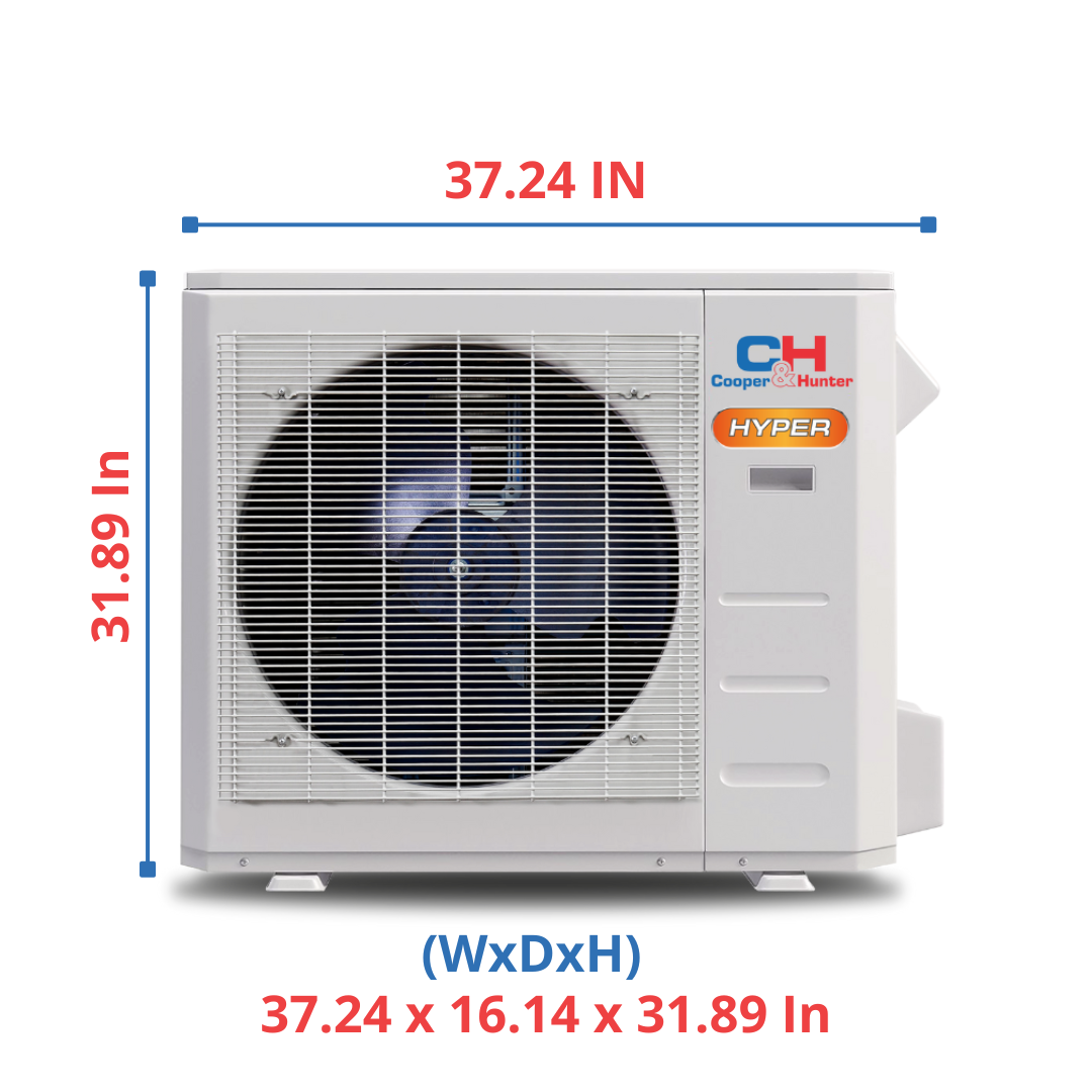 Cooper&Hunter High Efficiency Hyper Heat Multi-Zone R454B, 19,000 BTU (1.58 Ton) 230V Outdoor Condenser Air Conditioner, Heat Pump, Mini Split Inverter System Up To 25 SEER2 (2-3 Zones) with Cut-off Valve CH-RVHP19M-230VO - South Mini Splits