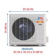 Cooper&Hunter High Efficiency Hyper Heat Multi-Zone R454B, 19,000 BTU (1.58 Ton) 230V Outdoor Condenser Air Conditioner, Heat Pump, Mini Split Inverter System Up To 25 SEER2 (2-3 Zones) with Cut-off Valve CH-RVHP19M-230VO - South Mini Splits