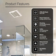 ACIQ 100 CFM 2.0 Sones ACiQ UltraCompact Bathroom Exhaust Fan