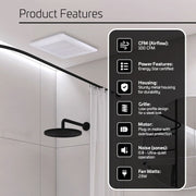ACIQ 100 CFM 0.8 Sones ACiQ Ultra Quiet Bathroom Exhaust Fan