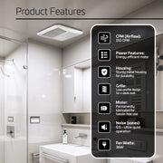 ACIQ 150 CFM 0.5 Sones ACiQ Select Bathroom Exhaust Fan