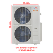 Cooper & Hunter Slim Duct Hyper 48,000 BTU 230V, Concealed Duct Air Conditioning Unit for Heat Pump, Mini Split Inverter System, 17.4 SEER2, 4 TON, With Wi-Fi Enabled Thermostat and Optional Installation Kit. CH-48LCDTU/I + CH-HYP48LCUO - South Mini Splits