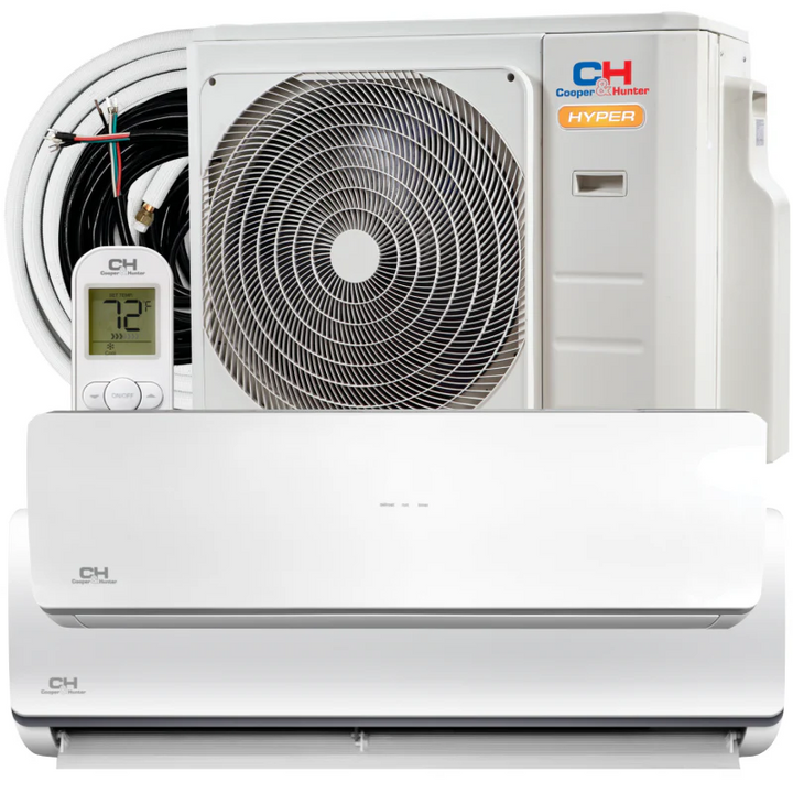 19,000 BTU 2 Zone 12k+12k with Installation Kits, Hyper Series 21.5 SEER 1.5 TON Dual Zone Ductless Multi Mini Split AC System Wi-Fi Adap...