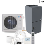 Cooper&Hunter R454B, 30,000 BTU 3 TON 17 SEER Ducted Mini Split and Heat Pump Inverter System with Multi Position Air Handler Unit with Wi-Fi Included - Choose your Installation Kit and Heat Strip Size -CH-RS30MAHU + CH-REL30-230VO - South Mini Splits