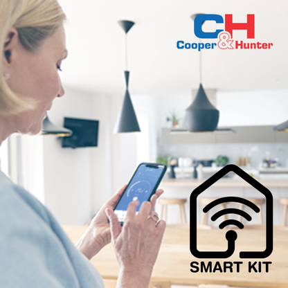 Cooper&Hunter Multi-Zone R410A, 18,000 BTU 230V Multi-Position Air Handler Air Conditioning Indoor Unit for Heat Pump, Ductless Mini Split Inverter System Up To 21.6 SEER2, Wi-Fi Thermostat, Optional Install Kit and Auxiliary Heat Strip CH-M18AHU-W