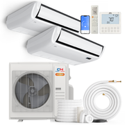 Cooper&Hunter Hyper Heat 2-Zone Ductless Mini Split AC & Heat Pump -- 36000 BTU (3.0 Ton) Without Shut-off Valves, Universal Floor Ceiling Units (18K+18K) BTU, Inverter Technology, 230V, Heating & Cooling