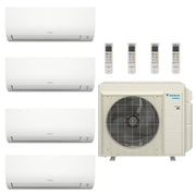 Daikin Hyper Heat Aurora 4-Zone Ductless Mini Split AC & Heat Pump w/ Drain Heat Pan 40000 BTU (7K+9K+9K+18K), Wall Mount Units, 230V - R32