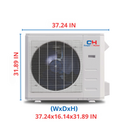 Cooper&Hunter Slim Duct 36,000 BTU 230V 16.5 SEER, R410A, Concealed Duct Mini Split AC System & Heat Pump, Light Commercial Series 3 TON Air Conditioner Heat Pump + Optional Installation Kit. CH-36LCDTU/I + CH-N36LCU-230VO - South Mini Splits