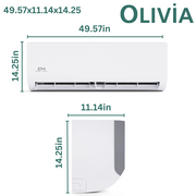 Cooper & Hunter, Olivia Series, R410A, 36,000 BTU/h, 3 Tons, 208-230V/60HZ, 18 SEER, Ductless Mini Split Wall Mount AC/Heater With WIFI and Optional Installation Kit - South Mini Splits