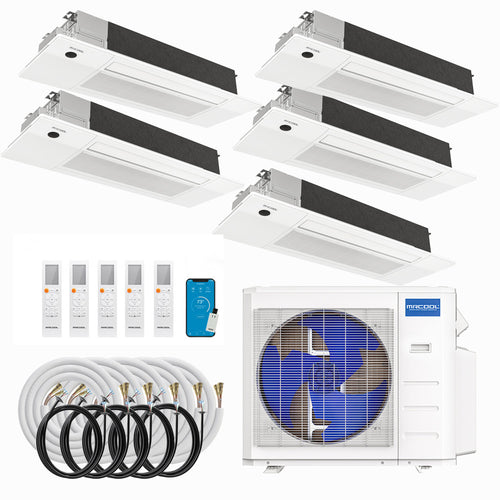 MRCOOL DIY 5th Gen Multi-Zone 5-Zone Mini Split AC & Heat Pump -- 36000 (3.0 Ton), One Way Ceiling Cassette Units (6K+9K+9K+9K+9K BTU), Inverter Technology, 230V, Heating & Cooling - R454B