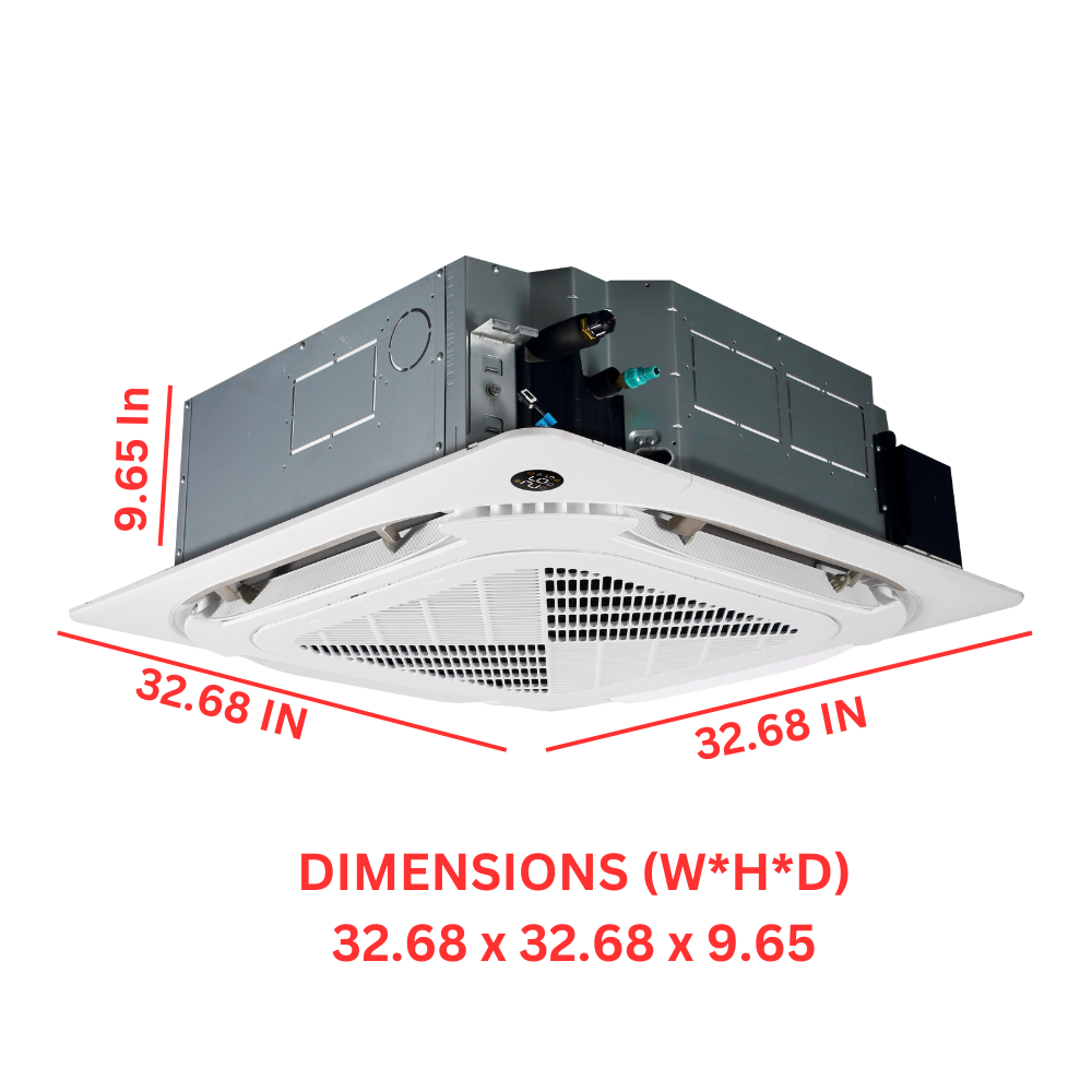 Cooper&Hunter R410A, Four-Way Ceiling Cassette 36,000 BTU 230V Light Commercial Ductless Mini Split Air Conditioner Heat Pump 16 SEER 3 TON, Wi-Fi Thermostat Included  + Installation Kit Option.  CH-N36LLCT-230VI + CH-EL36-230VO