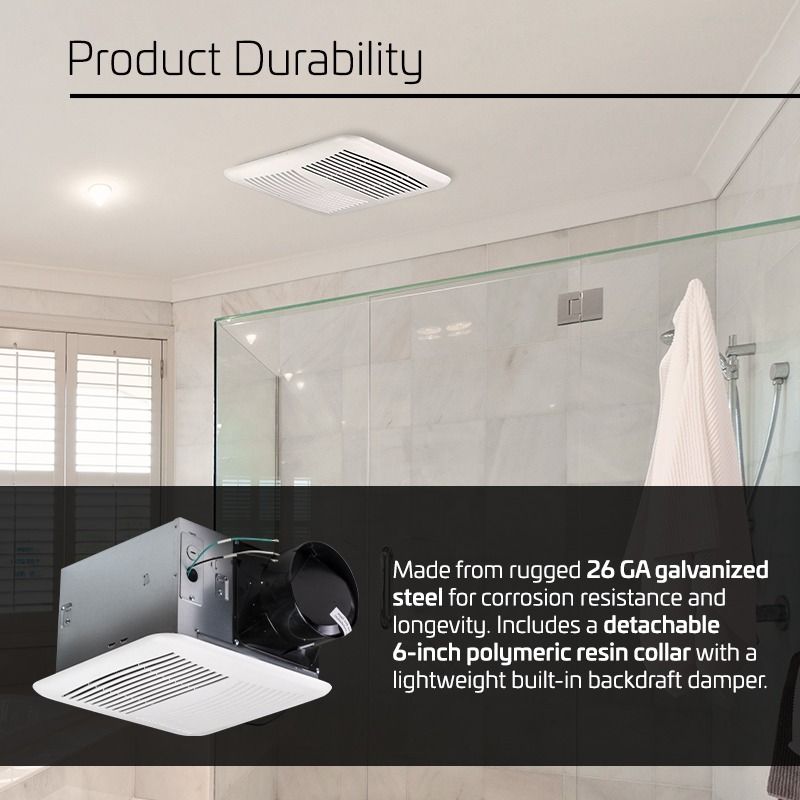ACIQ 80 CFM 0.4 Sones ACiQ Select Bathroom Exhaust Fan