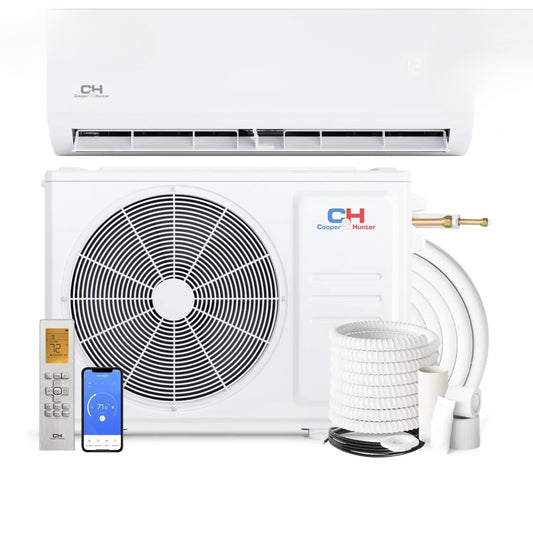 Cooper & Hunter 9,000 BTU 230V, R410A, 26.4 SEER Ductless 0.75 TON Mini Split Air Conditioner Heat Pump, Olivia Series HYPER Series + Installation Kit Option Wi-Fi Adapter Included