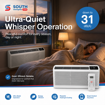 Cooper&amp;Hunter 9,000 BTU Inverter PTAC Heat Pump with WiFi, Electric Heat and Fresh Air - CH-PTI-09HP