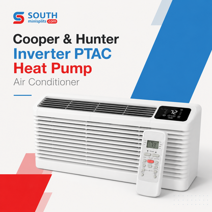 Cooper&amp;Hunter 9,000 BTU Inverter PTAC Heat Pump with WiFi, Electric Heat and Fresh Air - CH-PTI-09HP