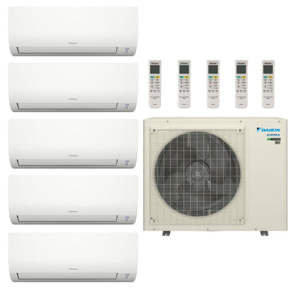 HVACSupplies.com | Daikin Hyper Heat Aurora 5-Zone Ductless Mini Split AC &amp; Heat Pump 40000 BTU (7K+7K+7K+9K+9K), Wall Mount Units, 230V - R32 