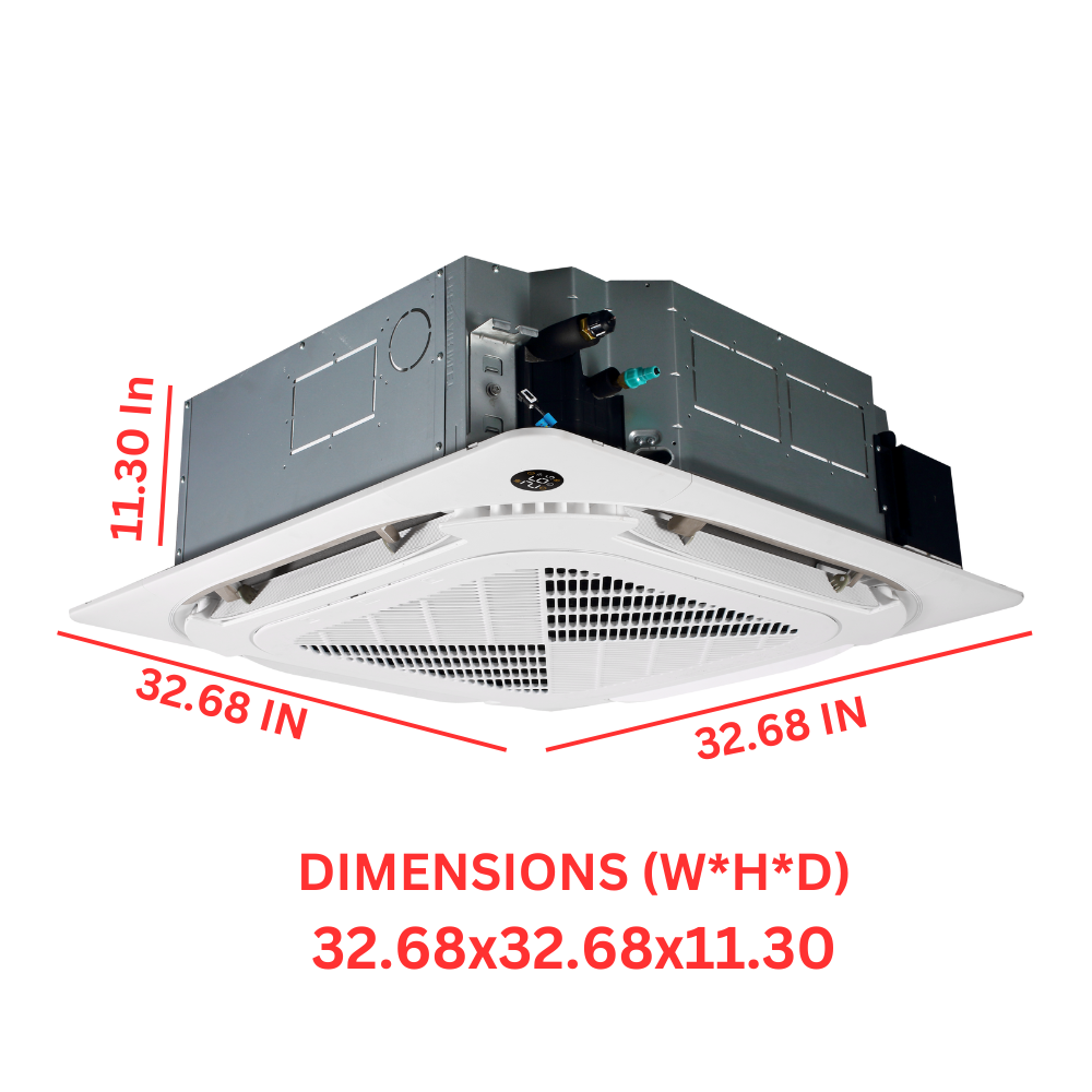 Cooper&Hunter Four-way Ceiling Cassette  R410A, 48,000 BTU 230V Light Commercial Ductless Mini Split Air Conditioner Heat Pump 16 SEER 4 TON + Installation Kit Option.CH-N48LLCT-230VI + CH-48LCU/O - South Mini Splits